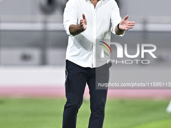 Christophe Galtier, head coach of Al Duhail FC, reacts during the Ooredoo Qatar Stars League 24/25 match between Al-Sadd SC and Al Duhail SC...