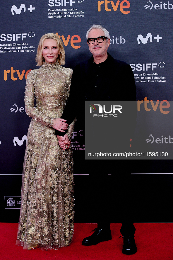 Cate Blanchett attends the red carpet for the Donostia award for her career during the 72nd San Sebastian International Film Festival in San...