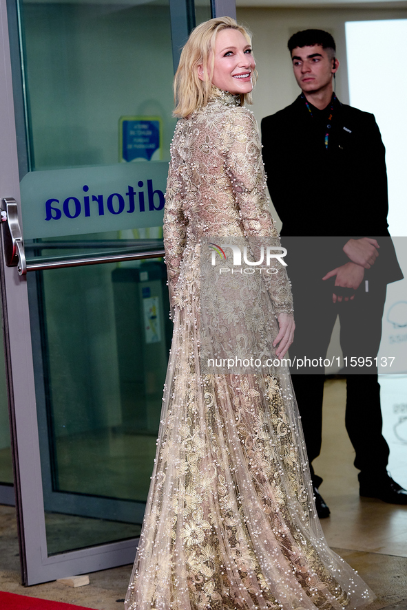 Cate Blanchett attends the red carpet for the Donostia award for her career during the 72nd San Sebastian International Film Festival in San...