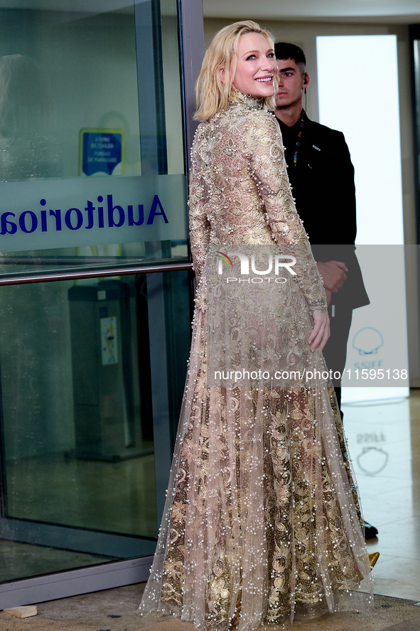 Cate Blanchett attends the red carpet for the Donostia award for her career during the 72nd San Sebastian International Film Festival in San...