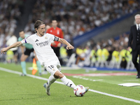 Luka Modric of Real Madrid is in action during the La Liga 2024/25 match between Real Madrid and Espanyol at Santiago Bernabeu Stadium in Ma...