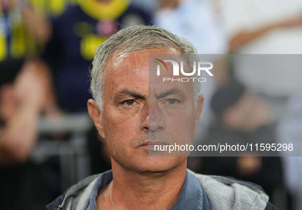 José Mourinho of Fenerbahce  looks on before the Turkey Süper Ligue Round 5 between Fenerbahçe SK vs Galatasaray S.K., on September 21, 2024...