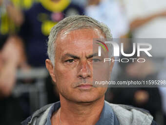 José Mourinho of Fenerbahce  looks on before the Turkey Süper Ligue Round 5 between Fenerbahçe SK vs Galatasaray S.K., on September 21, 2024...