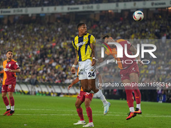 Jayden Oosterwolde of Fenerbahce  heads during the Turkey Süper Ligue Round 5 between Fenerbahçe SK vs Galatasaray S.K., on September 21, 20...