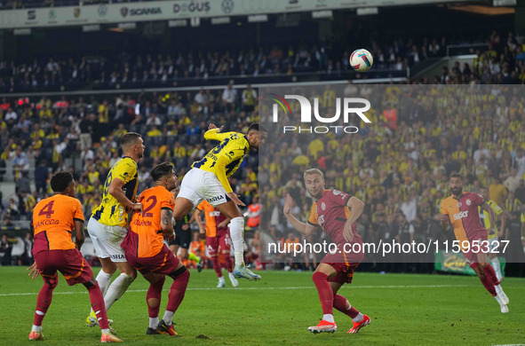 Youssef En-Nesyri of Fenerbahce  heads during the Turkey Süper Ligue Round 5 between Fenerbahçe SK vs Galatasaray S.K., on September 21, 202...