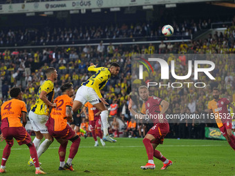 Youssef En-Nesyri of Fenerbahce  heads during the Turkey Süper Ligue Round 5 between Fenerbahçe SK vs Galatasaray S.K., on September 21, 202...