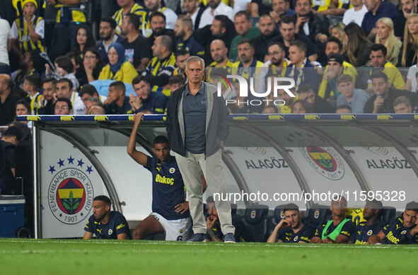 José Mourinho of Fenerbahce  looks on during the Turkey Süper Ligue Round 5 between Fenerbahçe SK vs Galatasaray S.K., on September 21, 2024...