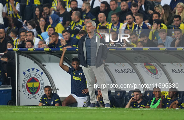 José Mourinho of Fenerbahce  looks on during the Turkey Süper Ligue Round 5 between Fenerbahçe SK vs Galatasaray S.K., on September 21, 2024...