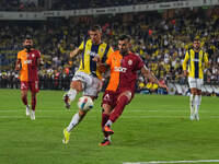 Edin Dzeko of Fenerbahce  shoots on goal during the Turkey Süper Ligue Round 5 between Fenerbahçe SK vs Galatasaray S.K., on September 21, 2...