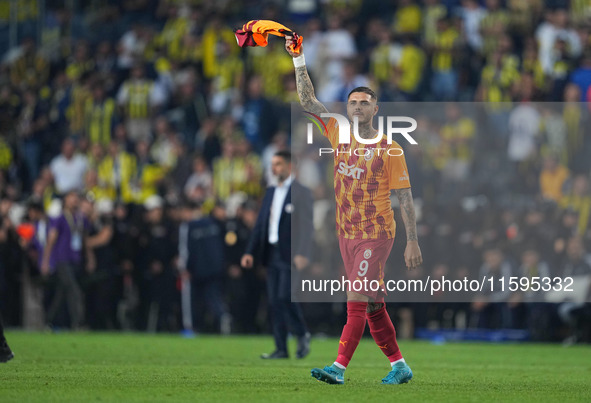 Mauro Icardi of Galatasaray  with post game celebration during the Turkey Süper Ligue Round 5 between Fenerbahçe SK vs Galatasaray S.K., on...