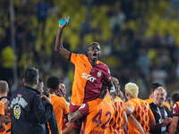 Victor Osimhen of Galatasaray  with post game celebration during the Turkey Süper Ligue Round 5 between Fenerbahçe SK vs Galatasaray S.K., o...