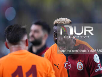 Victor Osimhen of Galatasaray  with post game celebration during the Turkey Süper Ligue Round 5 between Fenerbahçe SK vs Galatasaray S.K., o...