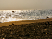 Paruthiyoor Beach at sunset in Paruthiyoor, Kerala, India, on April 15, 2024. (