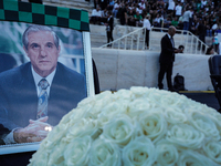 The photo of the late former president of Panathinaikos on the court of the friendly tournament in his memory, at the Panathenaic Stadium in...