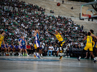 Snapshot from the game between Maccabi Playtika Tel Aviv and Anadolu Efes for the Pavlos Giannakopoulos friendly basketball tournament in At...