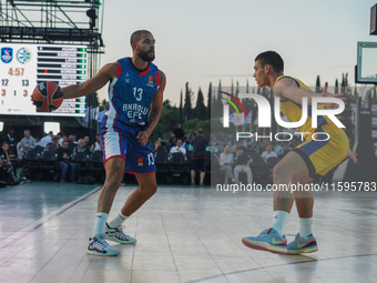 Snapshot from the game between Maccabi Playtika Tel Aviv and Anadolu Efes for the Pavlos Giannakopoulos friendly basketball tournament in At...