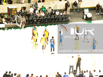 Snapshot from the game between Maccabi Playtika Tel Aviv and Anadolu Efes for the Pavlos Giannakopoulos friendly basketball tournament in At...