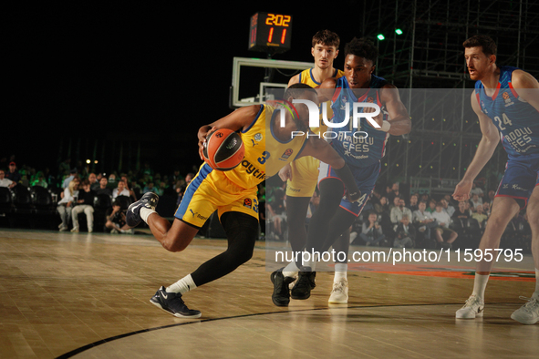 Snapshot from the game between Maccabi Playtika Tel Aviv and Anadolu Efes for the Pavlos Giannakopoulos friendly basketball tournament in At...