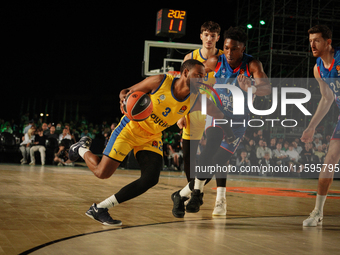 Snapshot from the game between Maccabi Playtika Tel Aviv and Anadolu Efes for the Pavlos Giannakopoulos friendly basketball tournament in At...