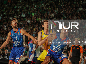 Snapshot from the game between Maccabi Playtika Tel Aviv and Anadolu Efes for the Pavlos Giannakopoulos friendly basketball tournament in At...