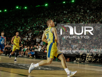 Snapshot from the game between Maccabi Playtika Tel Aviv and Anadolu Efes for the Pavlos Giannakopoulos friendly basketball tournament in At...