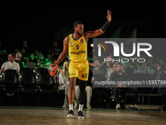 Snapshot from the game between Maccabi Playtika Tel Aviv and Anadolu Efes for the Pavlos Giannakopoulos friendly basketball tournament in At...