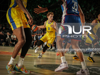 Snapshot from the game between Maccabi Playtika Tel Aviv and Anadolu Efes for the Pavlos Giannakopoulos friendly basketball tournament in At...