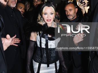 Madonna attends the Dolce & Gabbana afterparty during the Milan Womenswear Spring/Summer 2025 in Milan, Italy, on September 22, 2024 (