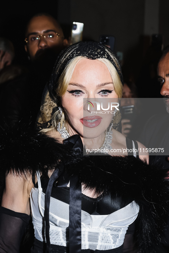 Madonna attends the Dolce & Gabbana afterparty during the Milan Womenswear Spring/Summer 2025 in Milan, Italy, on September 22, 2024 