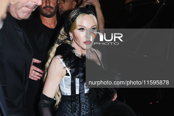 Madonna attends the Dolce & Gabbana afterparty during the Milan Womenswear Spring/Summer 2025 in Milan, Italy, on September 22, 2024 