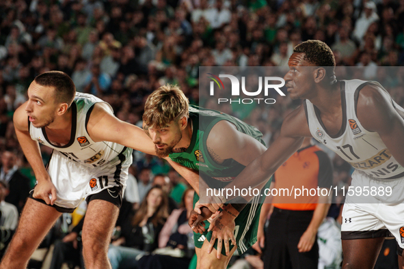 Snapshot from the game between Panathinaikos and Partizan Belgrade for the Pavlos Giannakopoulos friendly basketball tournament at the Panat...