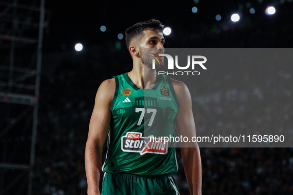 Snapshot from the game between Panathinaikos and Partizan Belgrade for the Pavlos Giannakopoulos friendly basketball tournament at the Panat...