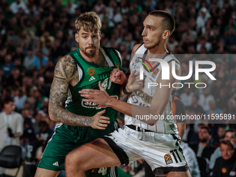 Snapshot from the game between Panathinaikos and Partizan Belgrade for the Pavlos Giannakopoulos friendly basketball tournament at the Panat...