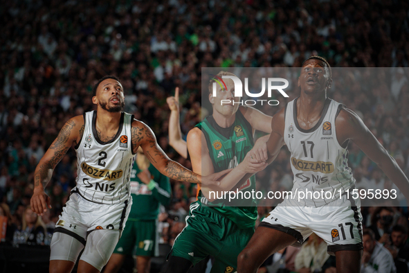 Snapshot from the game between Panathinaikos and Partizan Belgrade for the Pavlos Giannakopoulos friendly basketball tournament at the Panat...