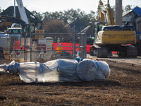 A new pipeline component is wrapped in plastic, ready for installation following a liquefied gas pipeline explosion in a residential area of...