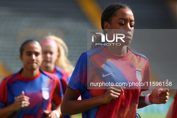 Jordynn Dudley of the United States during the FIFA U-20 Women's World Cup Colombia 2024 third-place match between the Netherlands and the U...