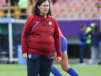 Tracey Kevins coaches the United States during the FIFA U-20 Women's World Cup Colombia 2024 third-place match between the Netherlands and t...