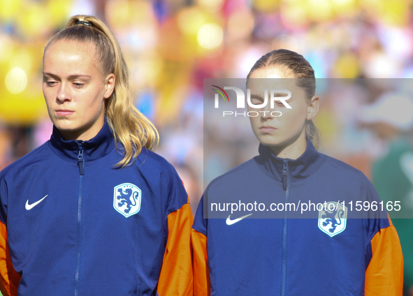 Ilse Anne Wil Kemper and Robine Lacroix of the Netherlands during the FIFA U-20 Women's World Cup Colombia 2024 third-place match between th...