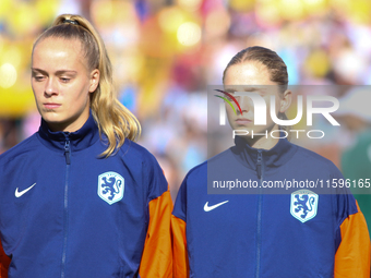 Ilse Anne Wil Kemper and Robine Lacroix of the Netherlands during the FIFA U-20 Women's World Cup Colombia 2024 third-place match between th...