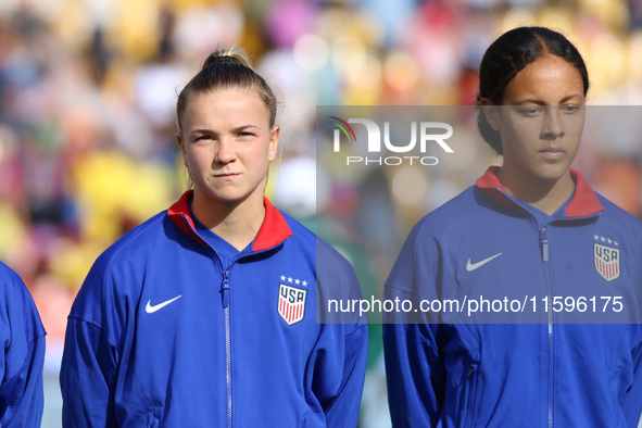 Claire Hutton and Jordyn Bugg of the United States during the FIFA U-20 Women's World Cup Colombia 2024 third-place match between the Nether...