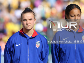 Claire Hutton and Jordyn Bugg of the United States during the FIFA U-20 Women's World Cup Colombia 2024 third-place match between the Nether...