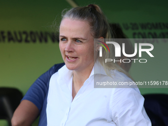 Roos Kwakkenbos, coach of the Netherlands, and Femke Liefting during the FIFA U-20 Women's World Cup Colombia 2024 third-place match between...