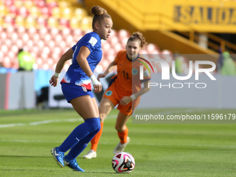 Savannah King of the United States controls the ball during the FIFA U-20 Women's World Cup third-place match between the Netherlands and th...