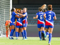 United States players celebrate a goal during the third-place match of the FIFA U-20 Women's World Cup Colombia 2024 between the Netherlands...