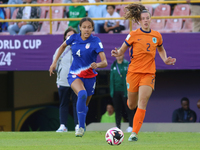 Louise van Oosten of the Netherlands controls the ball during the FIFA U-20 Women's World Cup Colombia 2024 third-place match between the Ne...