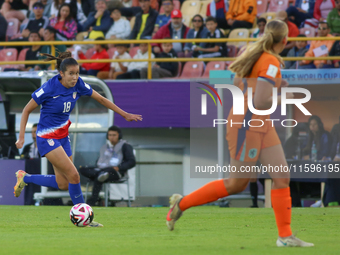 Yuna McCormack of the United States controls the ball during the FIFA U-20 Women's World Cup Colombia 2024 third-place match between the Net...