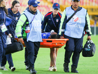 Jordynn Dudley of the United States is taken off on a stretcher during the FIFA U-20 Women's World Cup Colombia 2024 third-place match betwe...