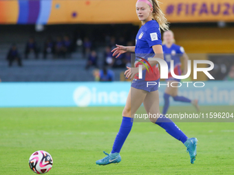 Maddie Dahlien of the United States controls the ball during the FIFA U-20 Women's World Cup Colombia 2024 third-place match between the Net...