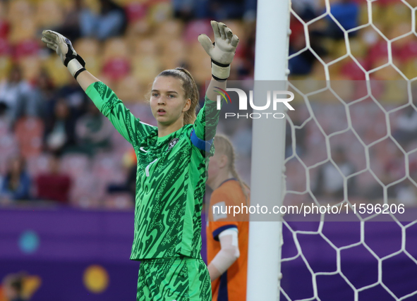 Femke Liefting of the Netherlands warms up during the FIFA U-20 Women's World Cup Colombia 2024 third-place match between the Netherlands an...