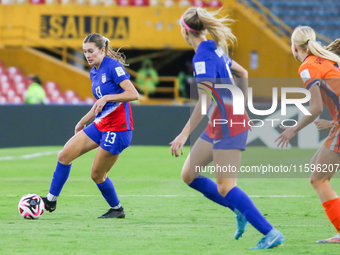 Leah Klenke of the United States controls the ball during the FIFA U-20 Women's World Cup Colombia 2024 third-place match between the Nether...